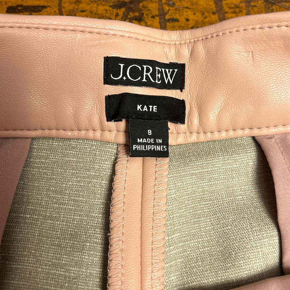Pale pink Kate pant in faux leather Size 8